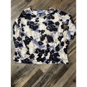 Vera Wang Large Soft Top Blouse Multi‎ Colored Made in Jordan